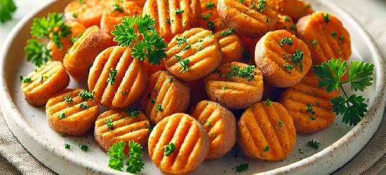 Salgadinhos Assados de Batata-Doce e Ervas